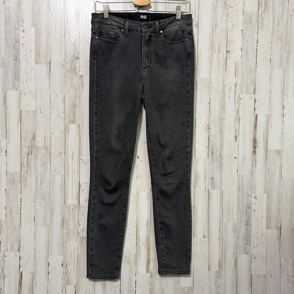 Paige Hoxton Ultra Skinny Jeans 28 Smoke Gray Sexy Stretch Mid Rise 30x28 Ankle